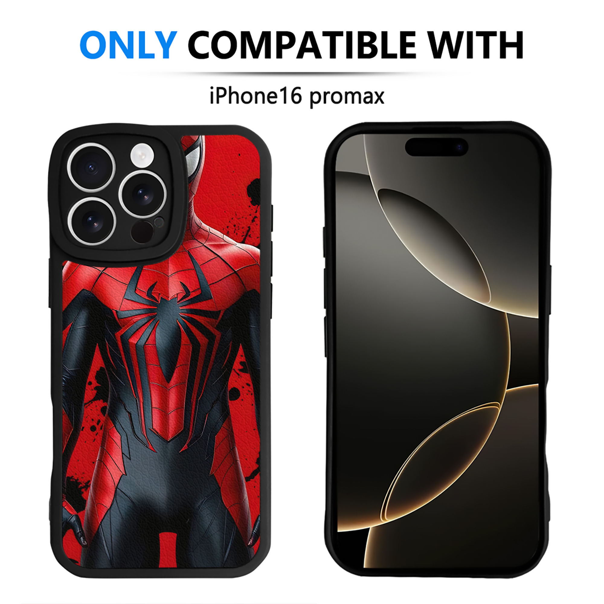 （画像用） Spider Man スパイダーマン 【iPhone 16シリーズ対応】シリコンスマホケース（レザー調） 材質：シリコン